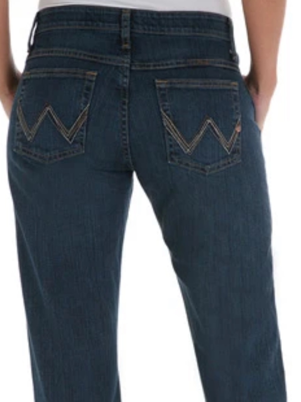 Q-Baby Wrangler Western Denim Dark Blue Riding Jeans Bootcut Women Size 28 x 31